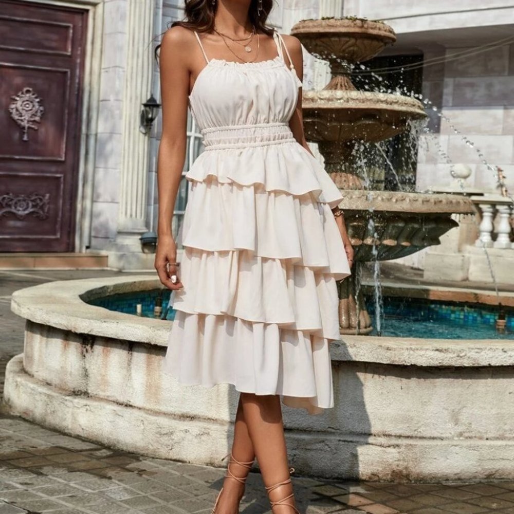Layered Cami Dress Beige - Picture 6 of 6